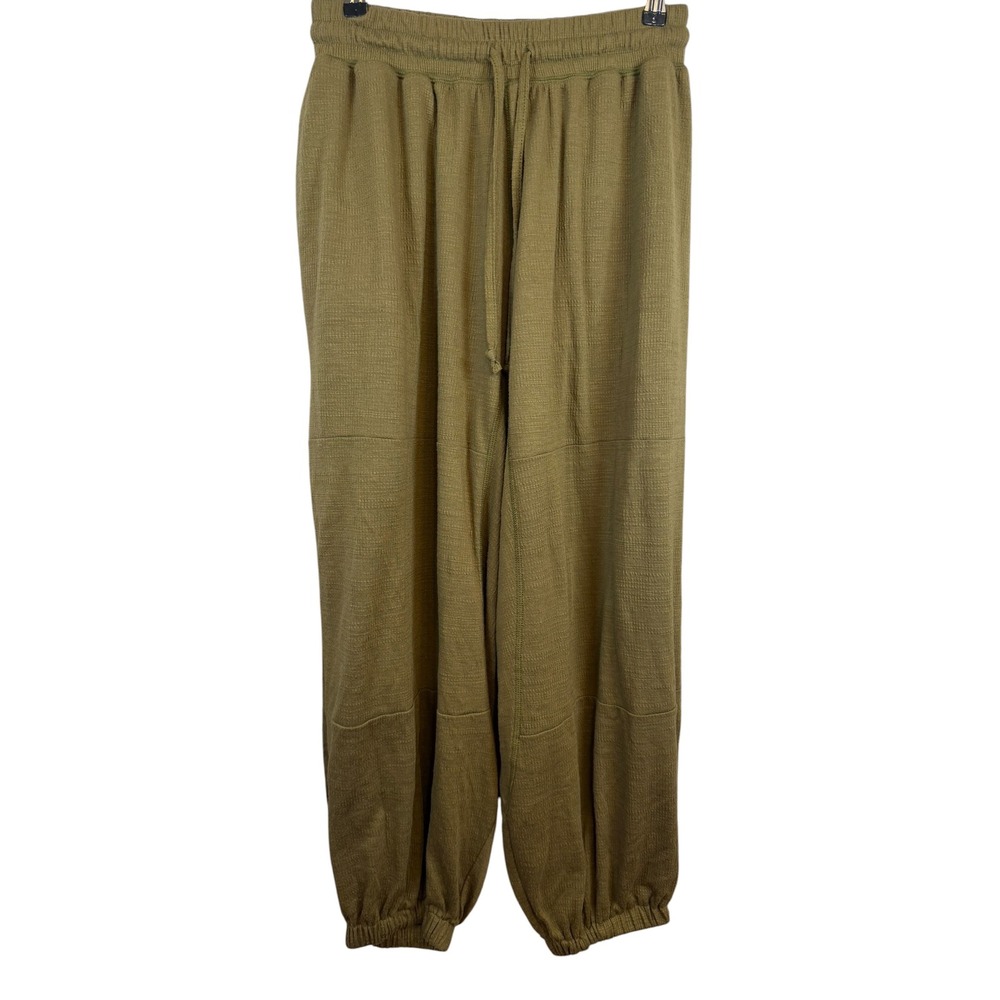 Free People FP Movement Arigato Harem Joggers Olive Green Textured Pants Medium